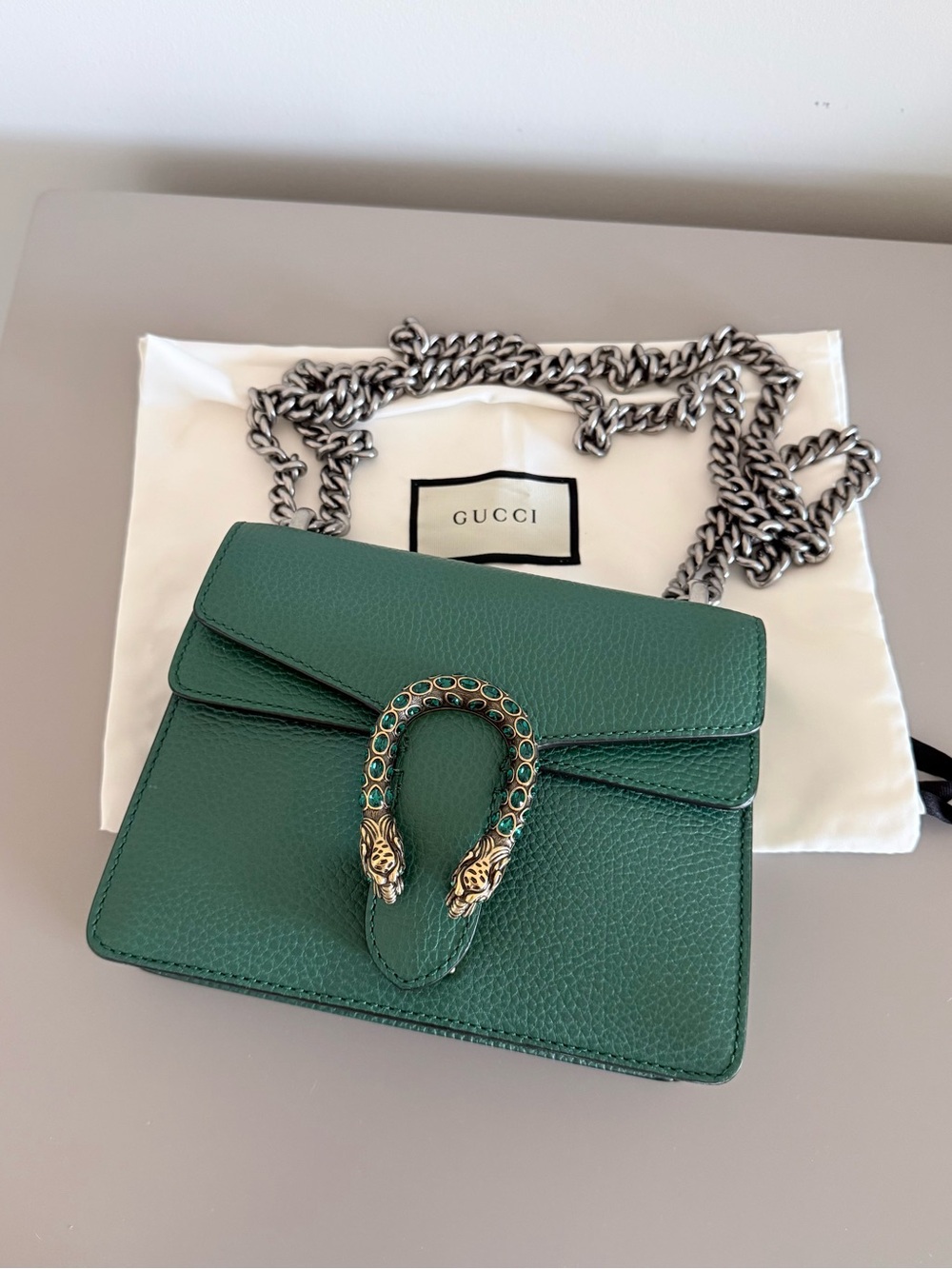 Gucci Calfskin Mini Dionysus Shoulder Bag Emerald